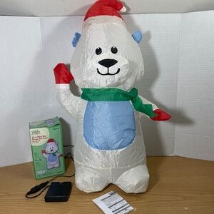 Gemmy Christmas Polar Bear Tabletop Airdorable AirBlown Inflatable 23" USB